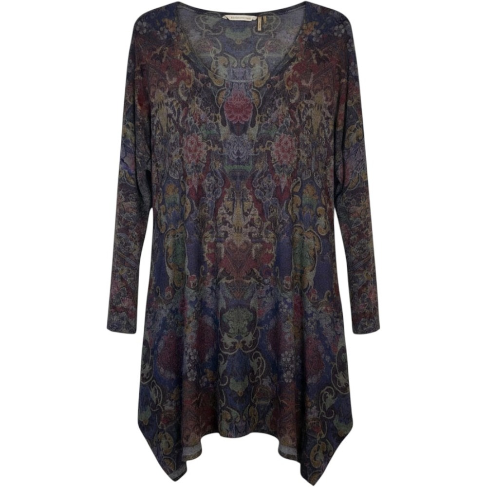 Soft Surroundings Tapestry Floral Paisley Sharkbite Tunic Top Medium 27678 USA